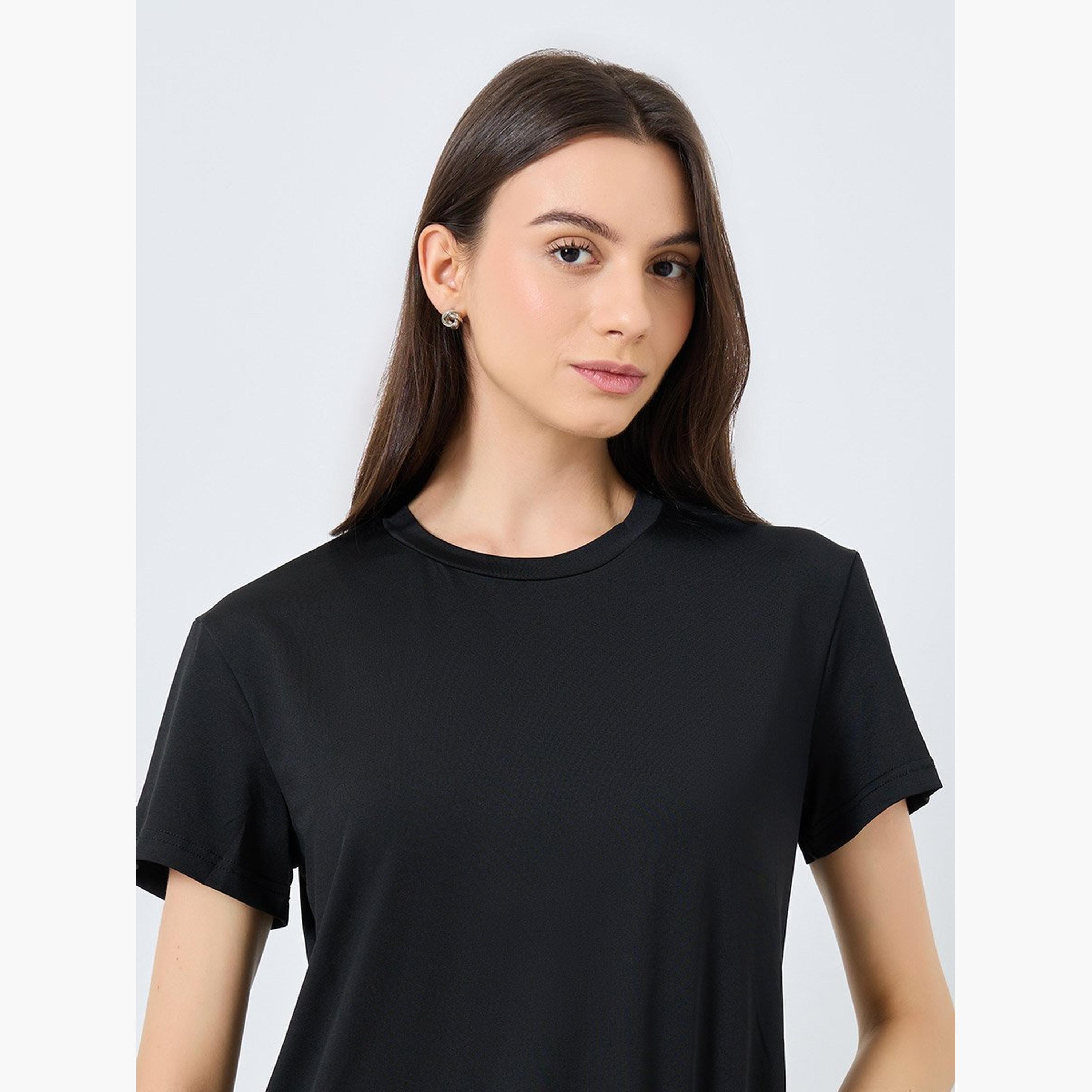 Take Two Black Solid T-Shirt and Leggings Co-Ords-women-clothing-coordsets-image-4