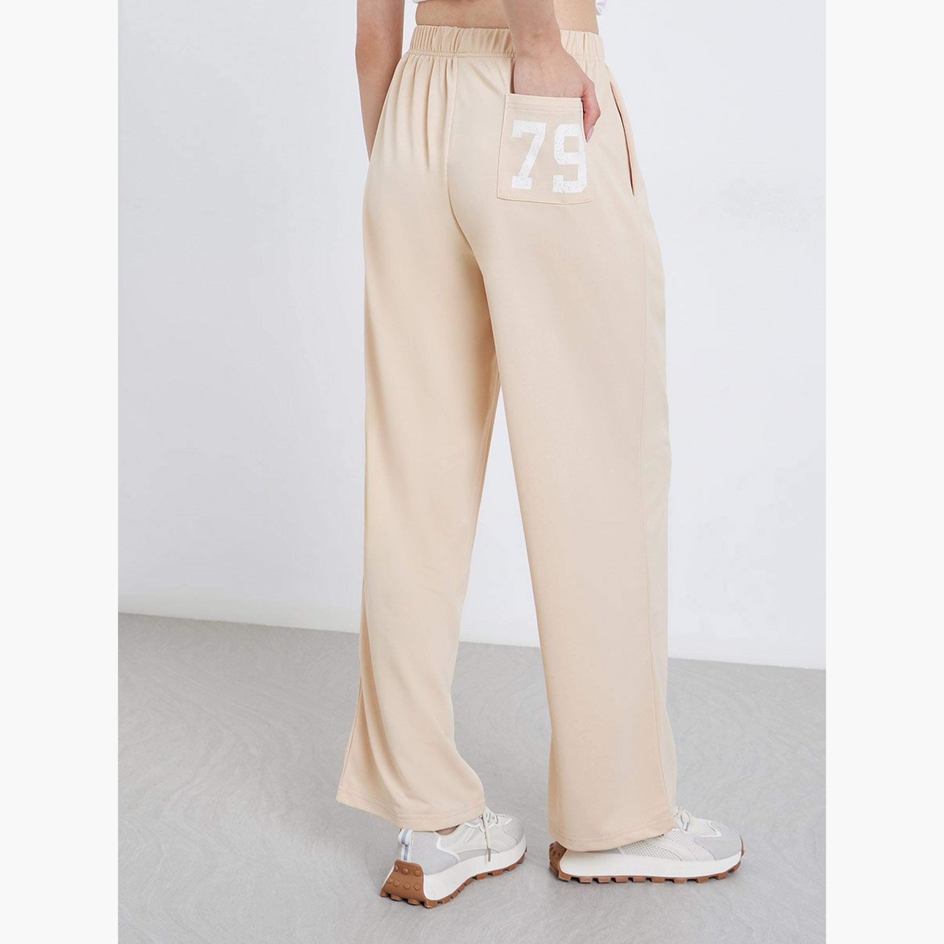تيك تو - بنطال مطبوع بجيوب خلفية وحزام خصر مطاطي-women-clothing-bottoms-joggers-image-4