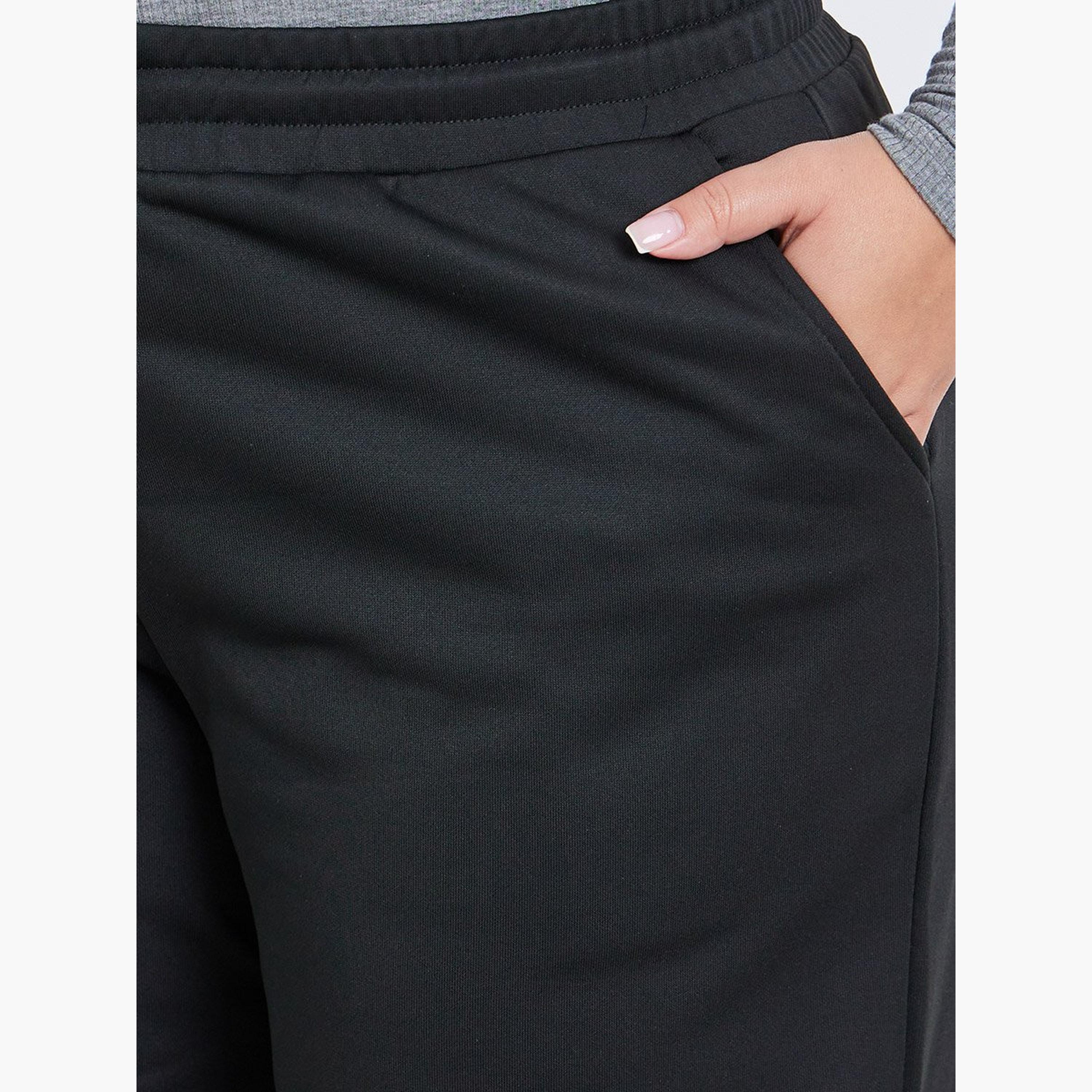 Styli Plus Black Wide Leg Joggers with Drawstring Waist-women-clothing-bottoms-joggers-image-3