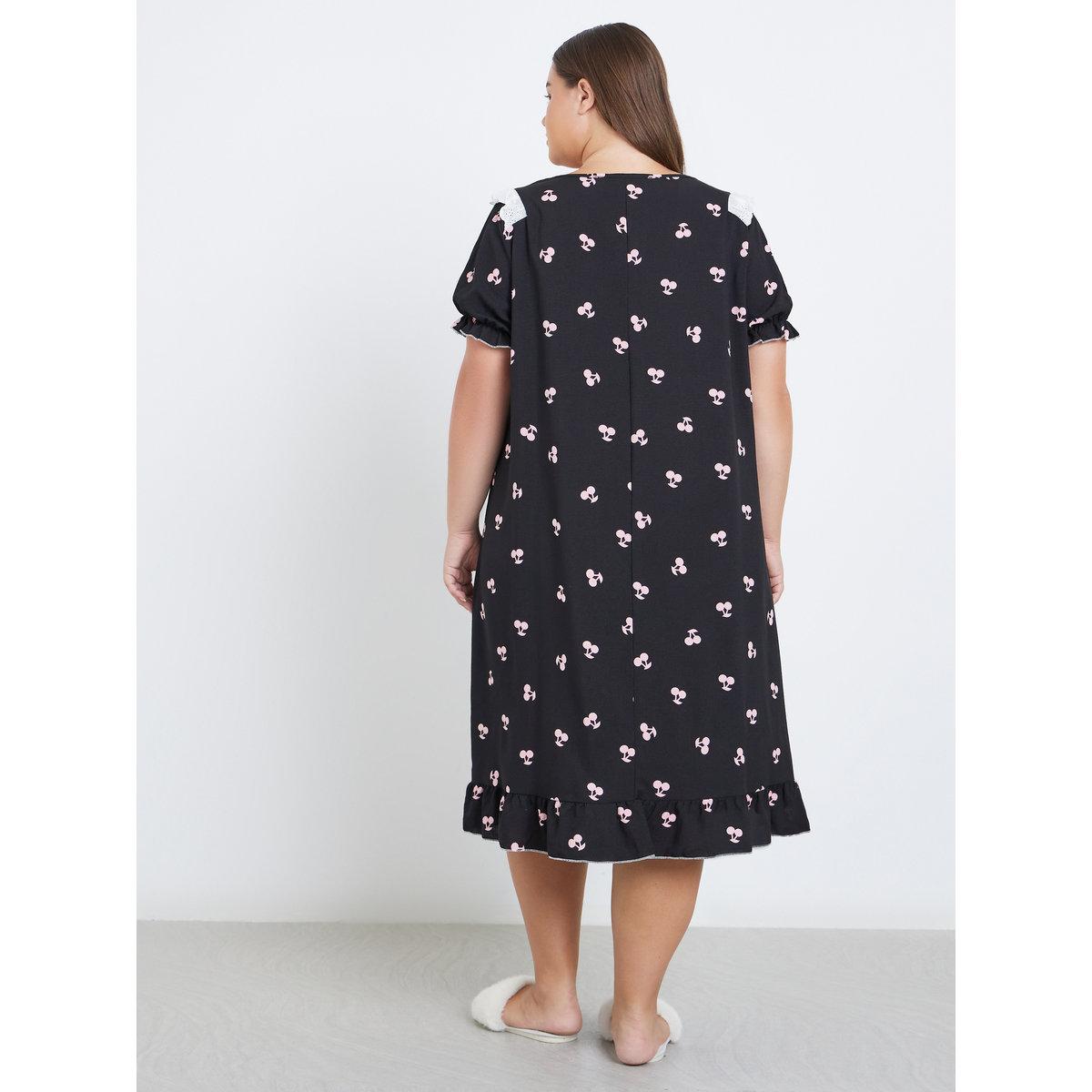 قميص نوم بمقاس كبير بتفاصيل فيونكة-women-clothing-nightwear-pyjamas-tops-image-4