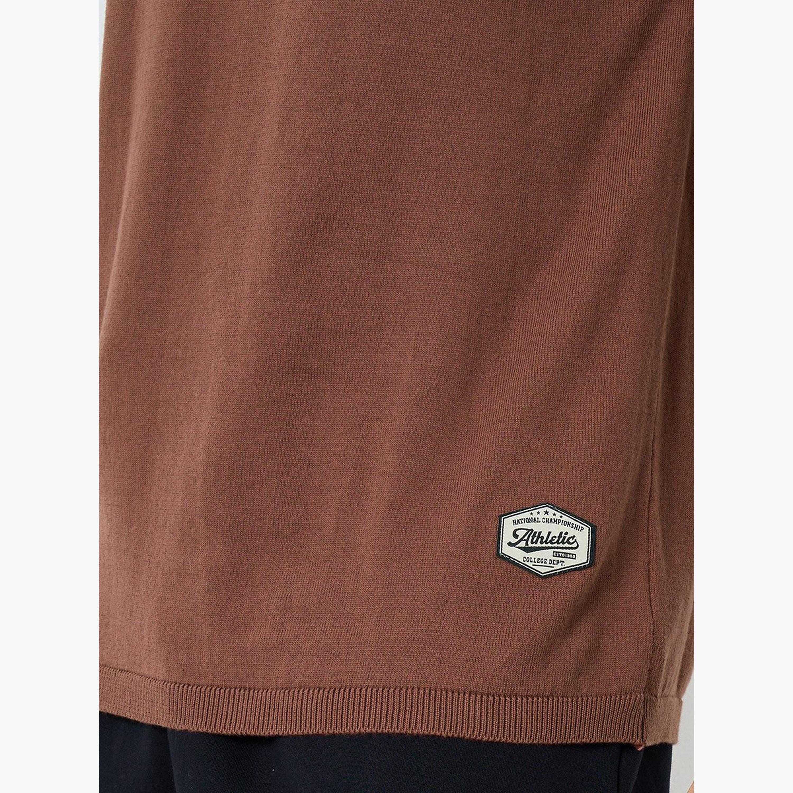 Styli Men Brown Flat Knit Boxy Fit T-Shirt-men-clothing-tshirtsandpolos-tshirts-image-3