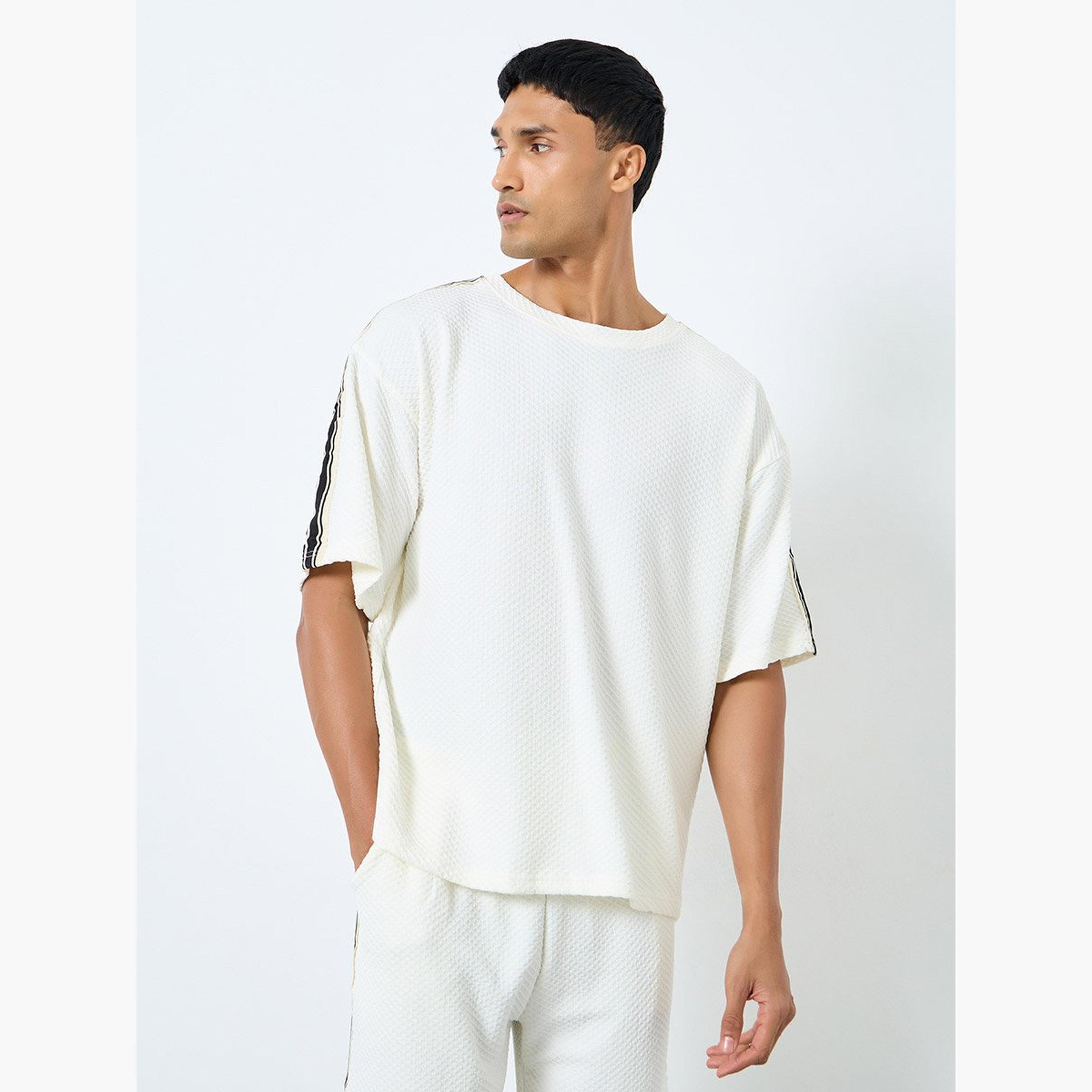 Styli Men Oversized Side Taping T-Shirt and Shorts Co-Ords-men-clothing-coordsets-image-2
