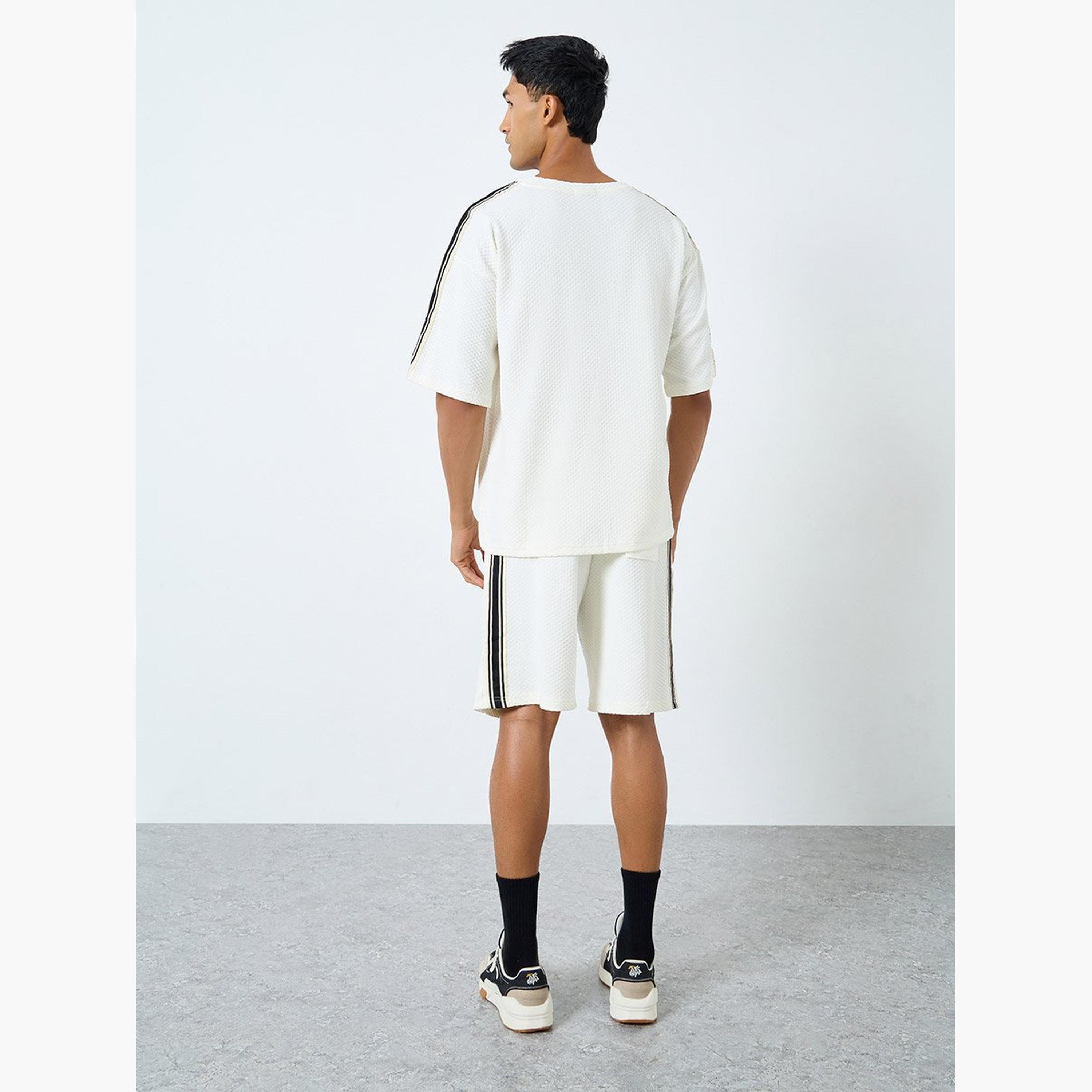 Styli Men Oversized Side Taping T-Shirt and Shorts Co-Ords-men-clothing-coordsets-image-4