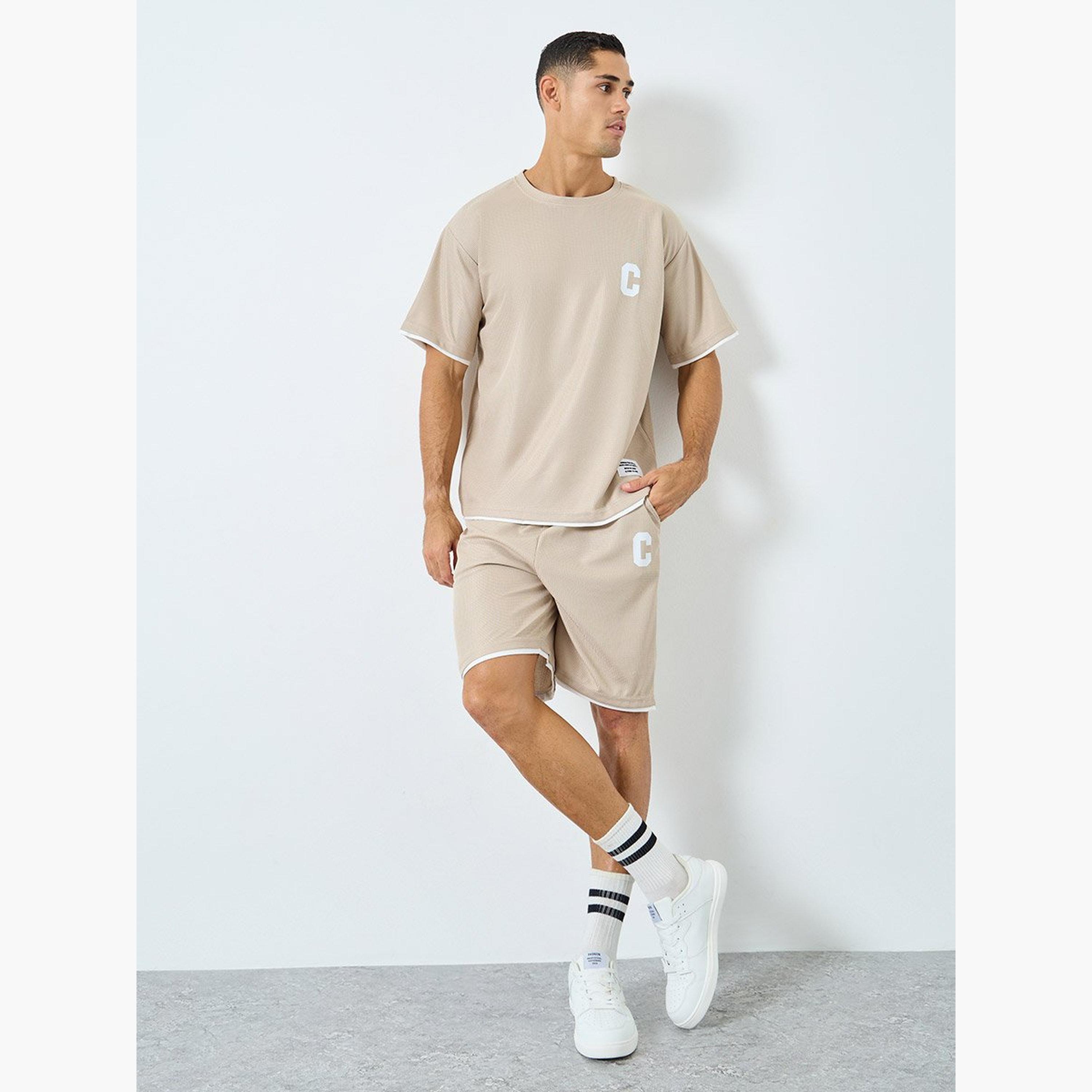Styli Men Oversized Short Sleeve T-Shirt and Shorts Co-Ords-men-clothing-coordsets-image-1
