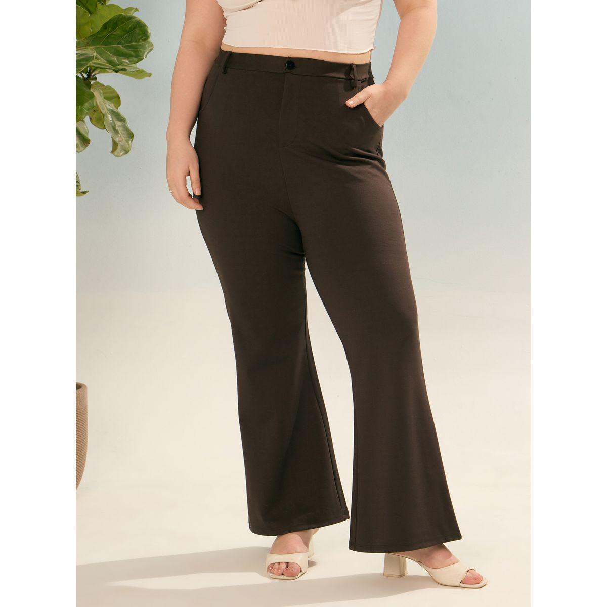 Sassafras Plus Dark Brown Flared Bell Pants-women-clothing-bottoms-trousers-image-1