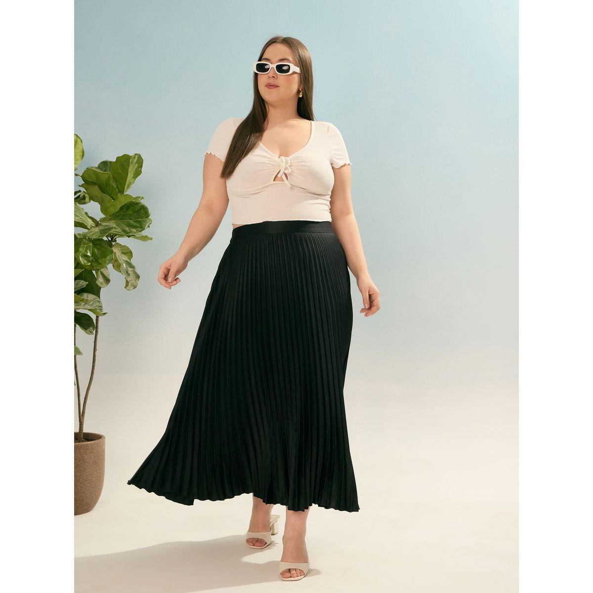 Sassafras Plus Black Accordion Pleated Skirt-women-clothing-bottoms-skirts-image-2