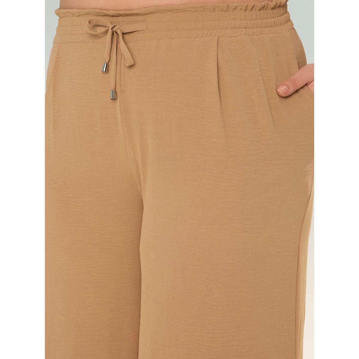 طقم منسق من بنطال وبلوزة سادة بمقاس كبير-women-clothing-dresses-image-5