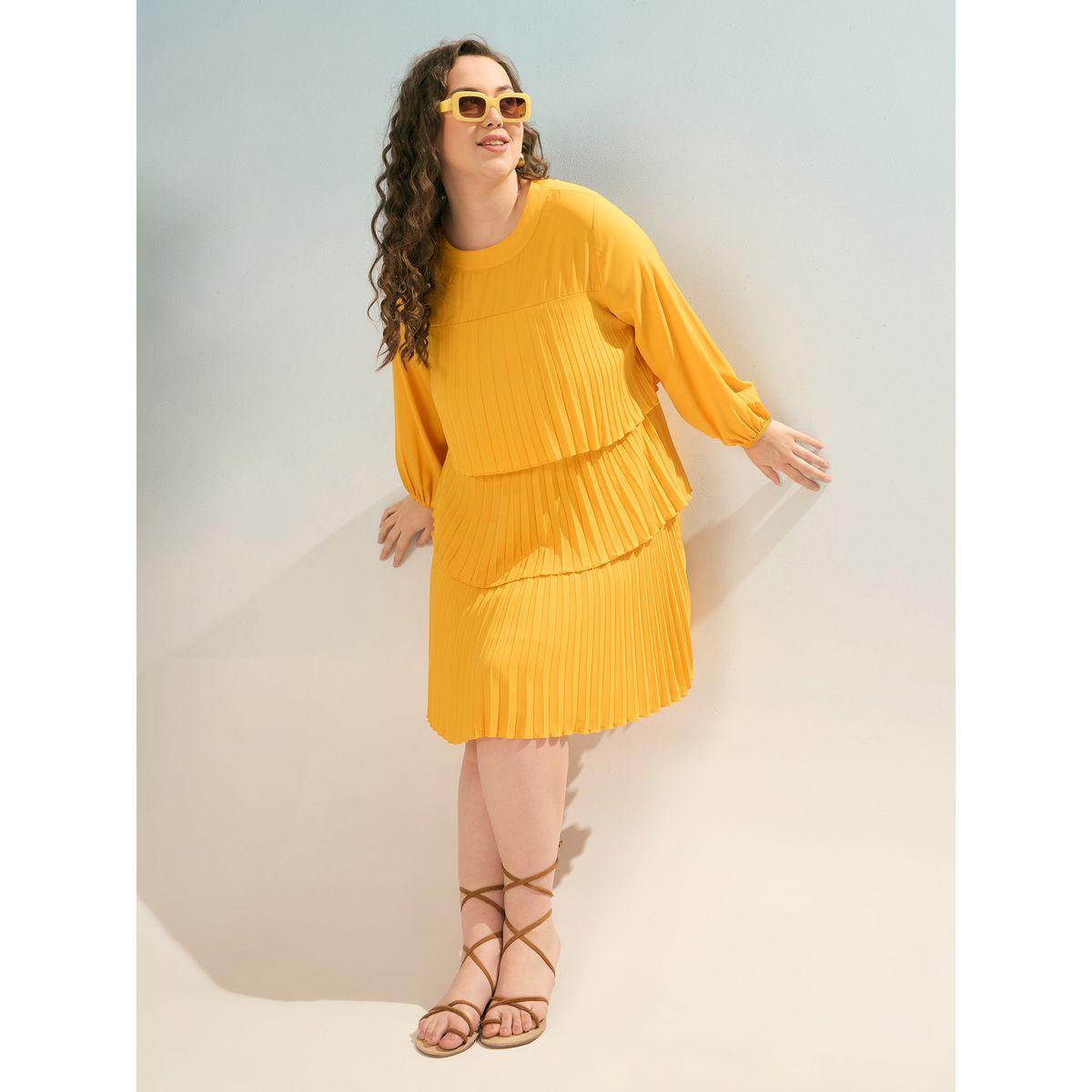 Sassafras Plus Pleated Knee Length Dress-women-clothing-dresses-image-1