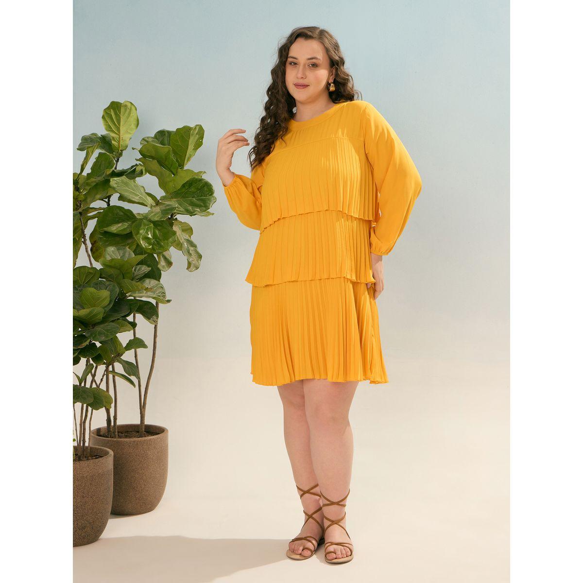 فستان بطول الركبة بمقاس كبير مع كسرات-women-clothing-dresses-image-6