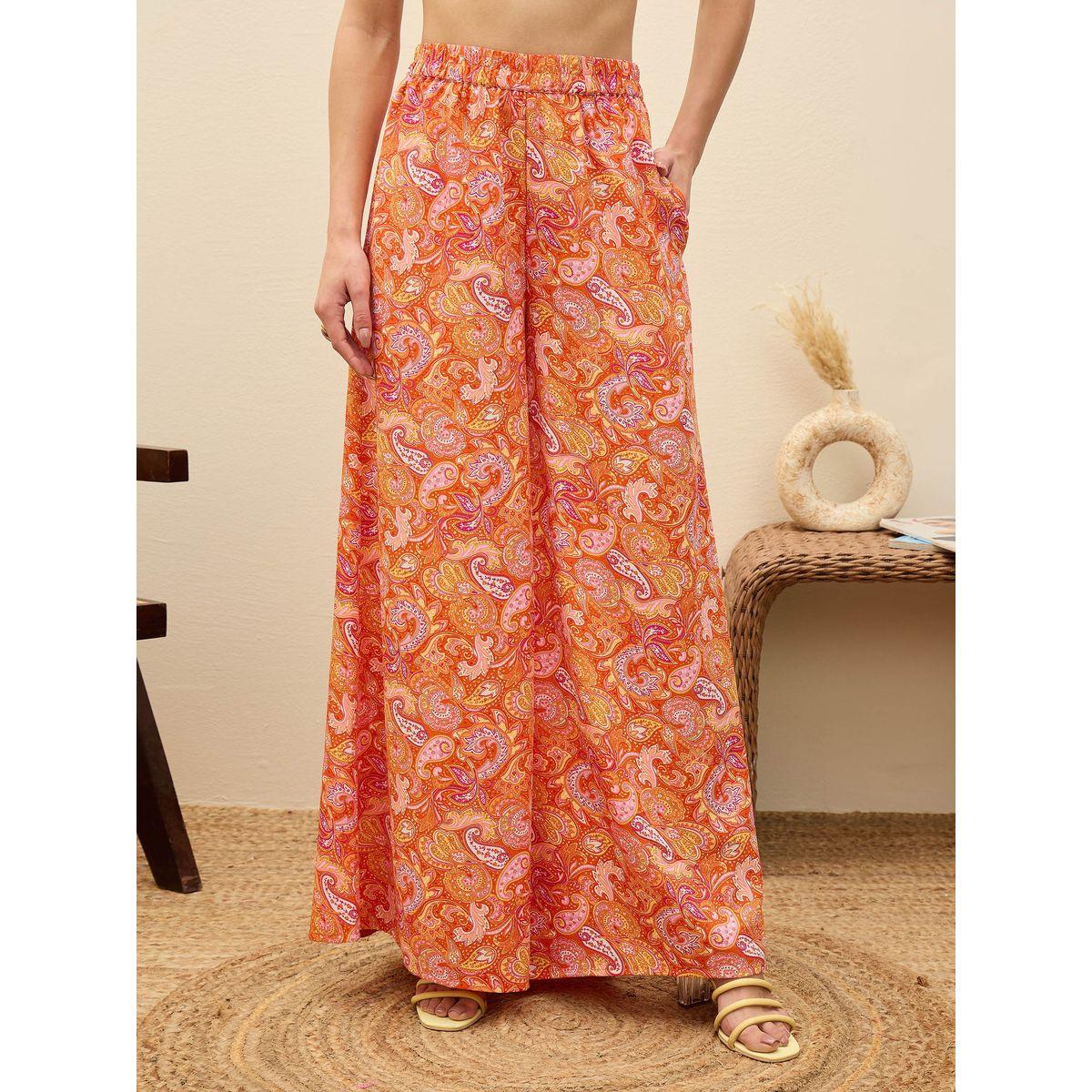 طقم منسق من بنطال وبلوزة بطبعة بيزلي-women-clothing-coordsets-image-7