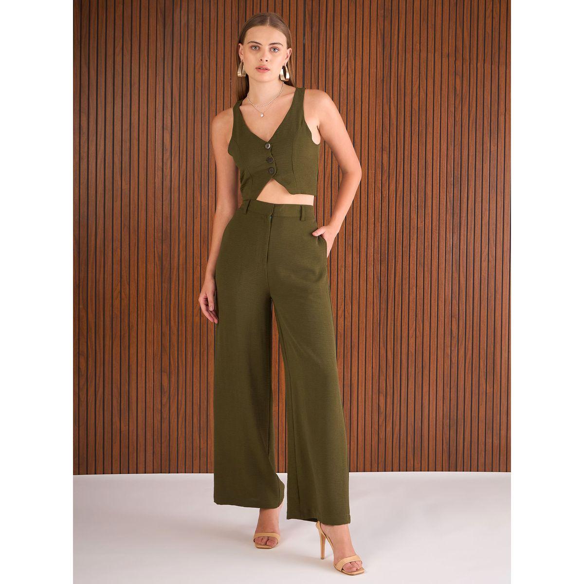 طقم منسق من بنطال بقصة أرجل مستقيمة ومعطف قصير-women-clothing-coordsets-image-1