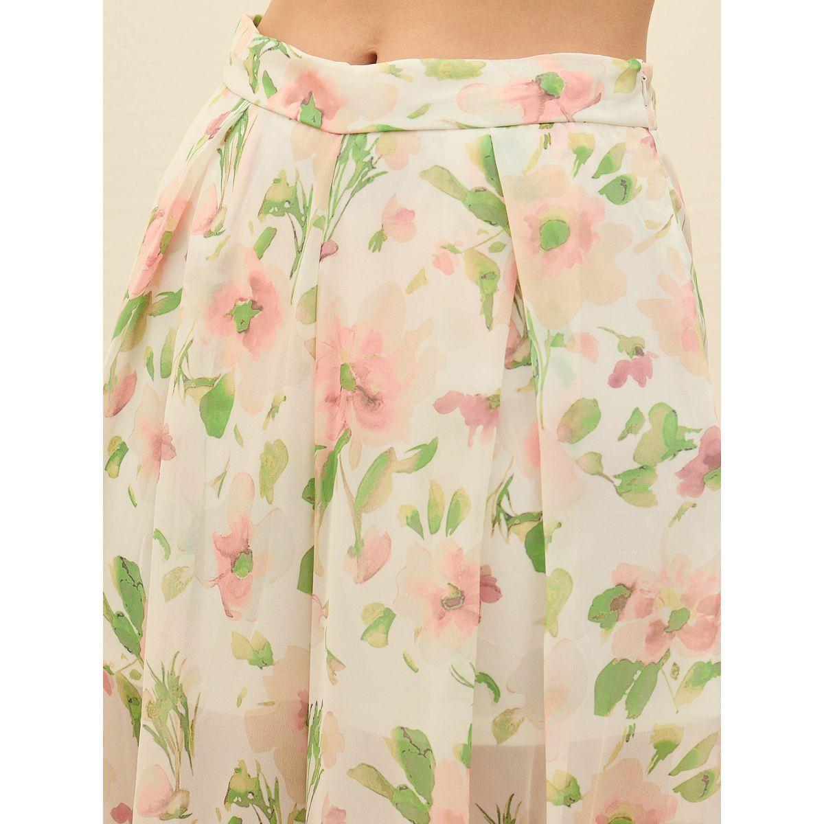 طقم منسق من بنطال بقصة أرجل واسعة وبلوزة بطبعة زهور-women-clothing-coordsets-image-5