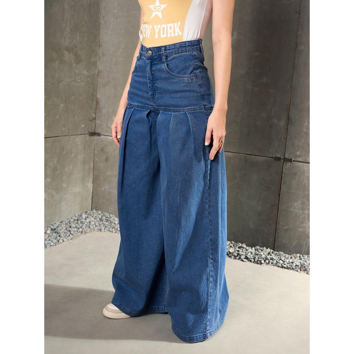 Sassafras Blue Washed Pleated Flared Jeans-women-clothing-bottoms-jeans-image-3
