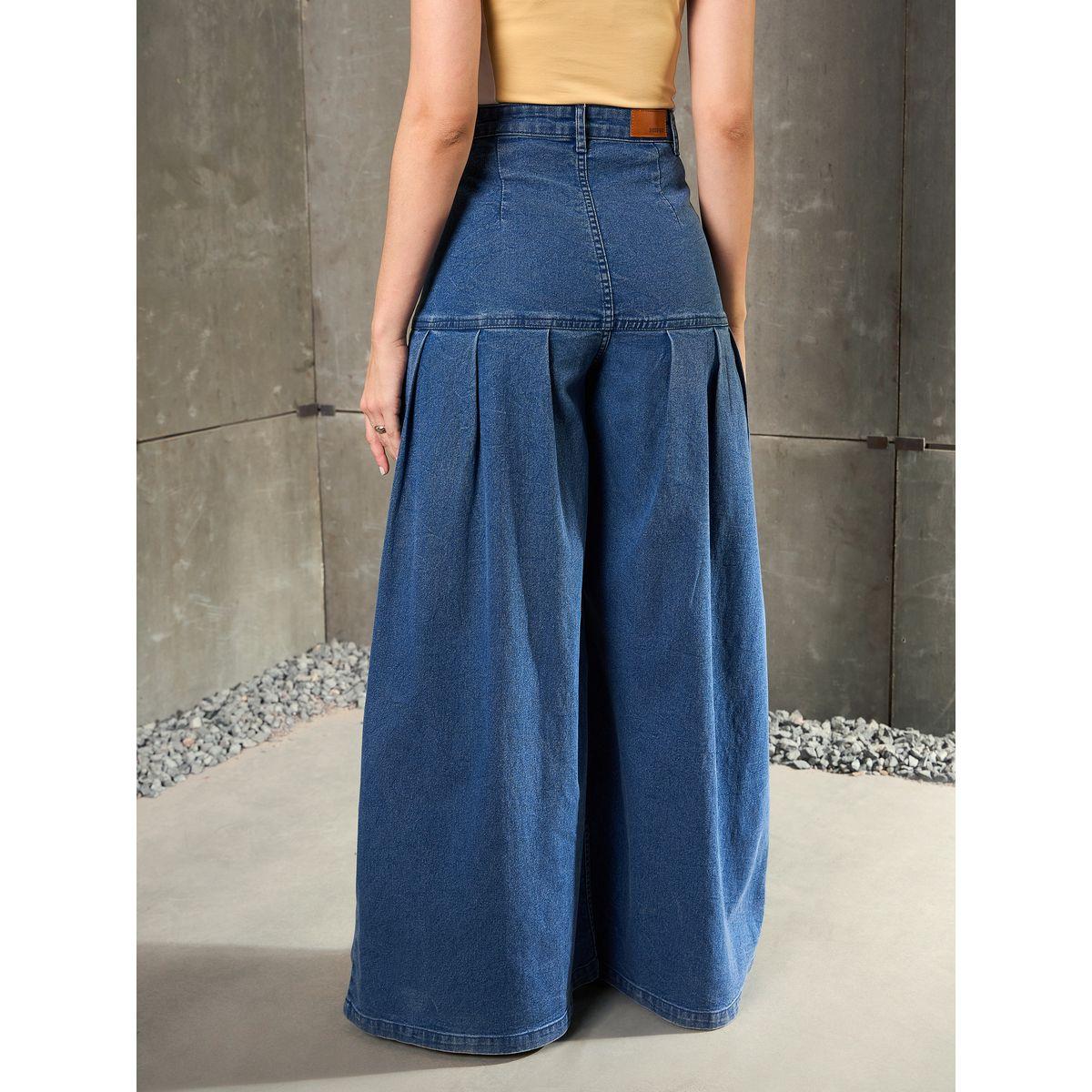 Sassafras Blue Washed Pleated Flared Jeans-women-clothing-bottoms-jeans-image-5