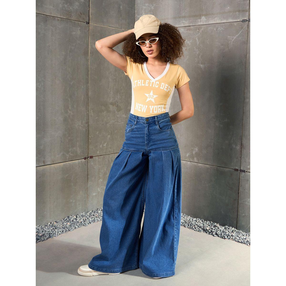 Sassafras Blue Washed Pleated Flared Jeans-women-clothing-bottoms-jeans-image-6