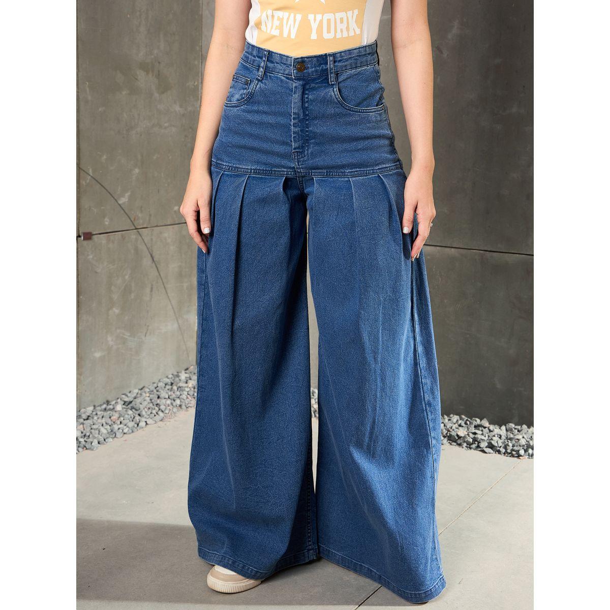 بنطال جينز بحافة واسعة مع تفاصيل كسرات-women-clothing-bottoms-jeans-image-7