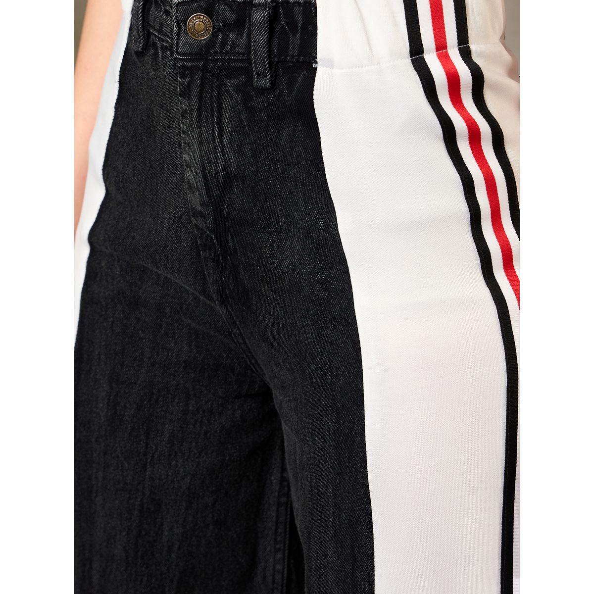 Sassafras Black Washed Side Tape Wide Leg Jeans-women-clothing-bottoms-jeans-image-4
