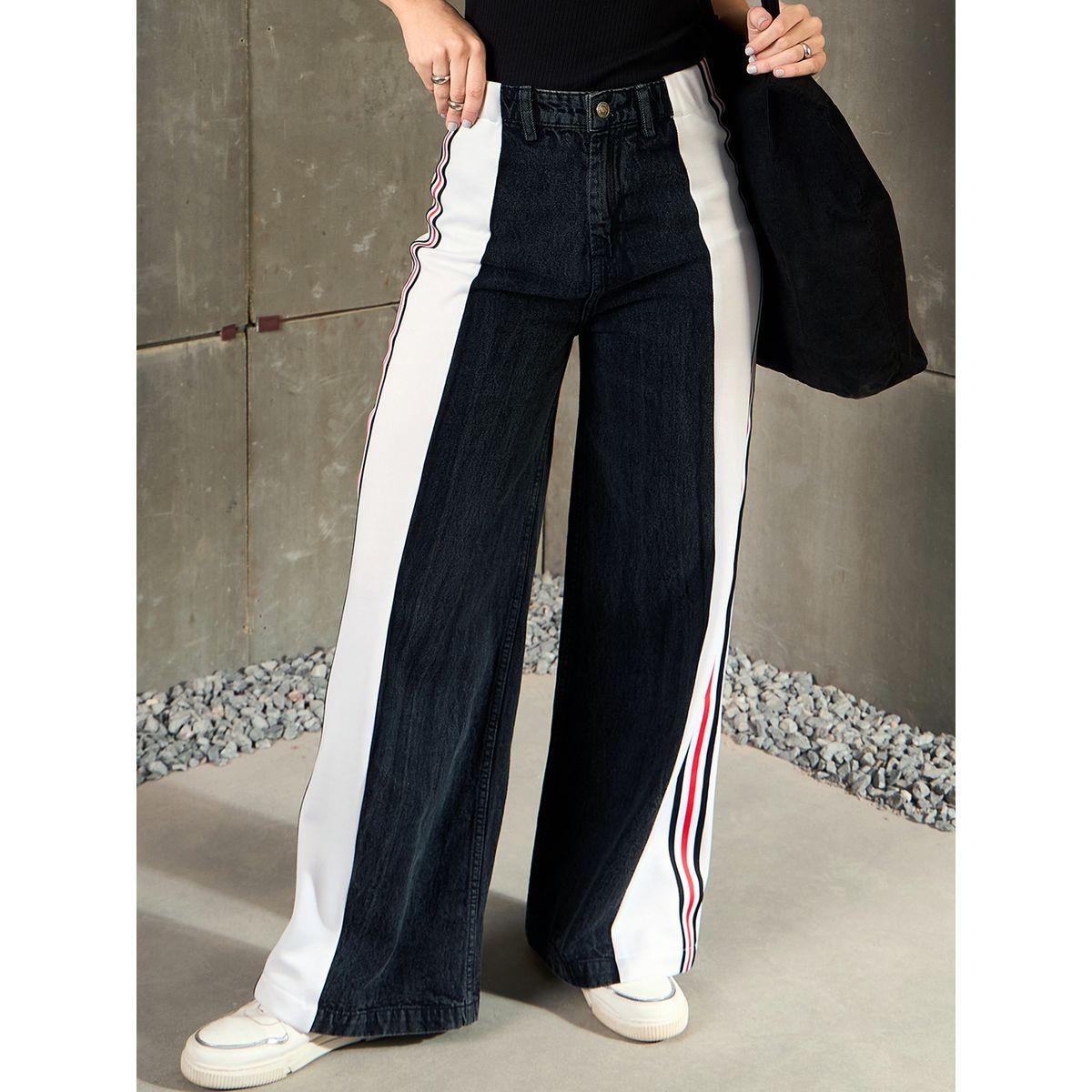 Sassafras Black Washed Side Tape Wide Leg Jeans-women-clothing-bottoms-jeans-image-6