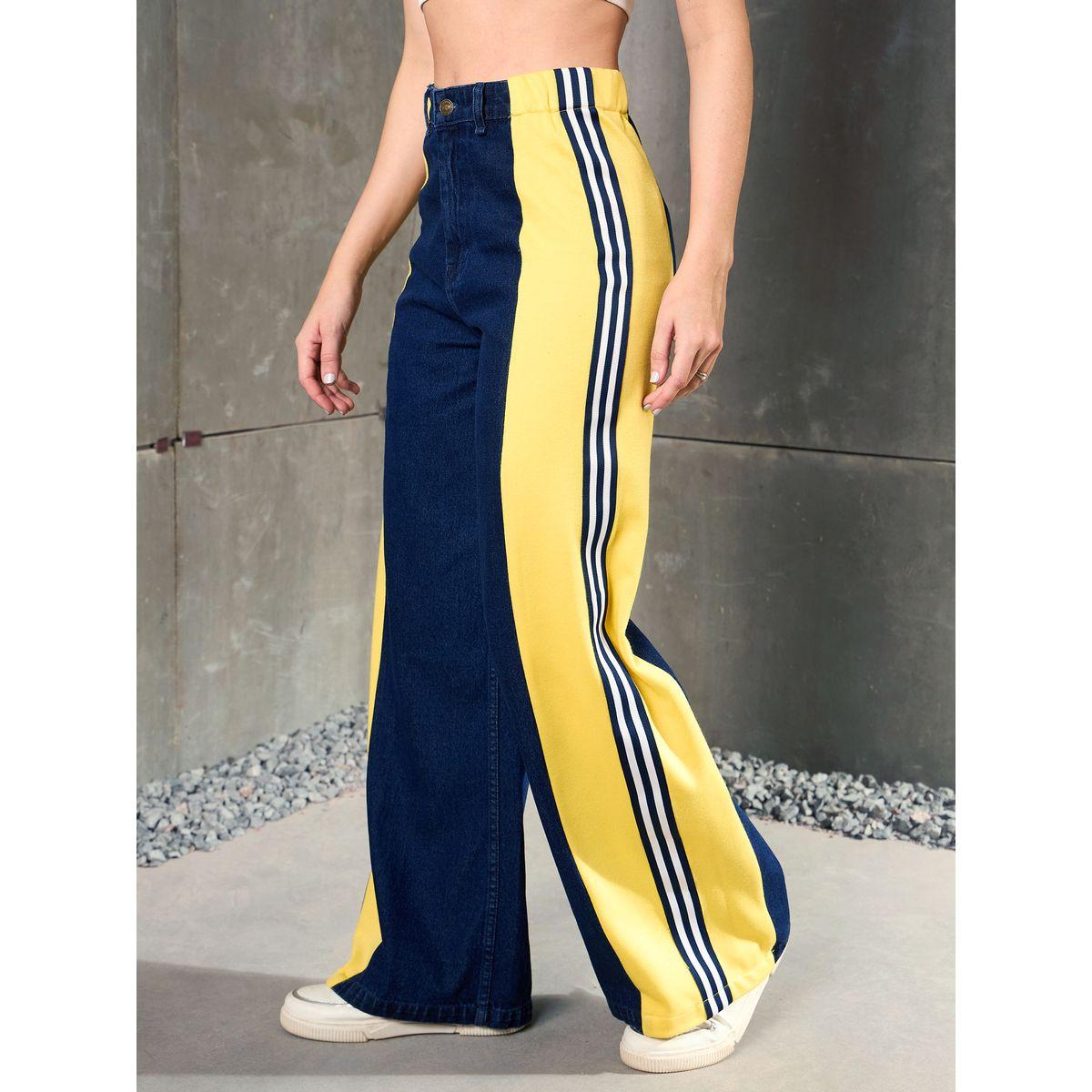 Sassafras Blue Washed Side Tape Wide Leg Jeans-women-clothing-bottoms-jeans-image-3