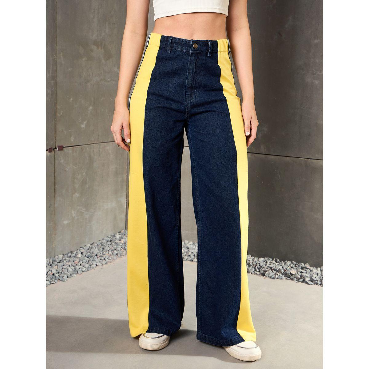 Sassafras Blue Washed Side Tape Wide Leg Jeans-women-clothing-bottoms-jeans-image-7