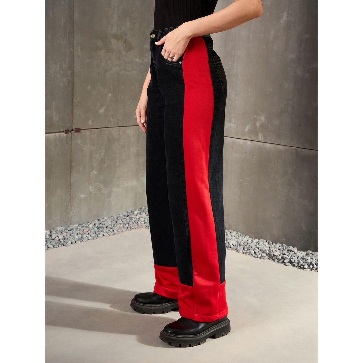 Sassafras Black Washed Side Color Block Wide Leg Jeans-women-clothing-bottoms-jeans-image-3