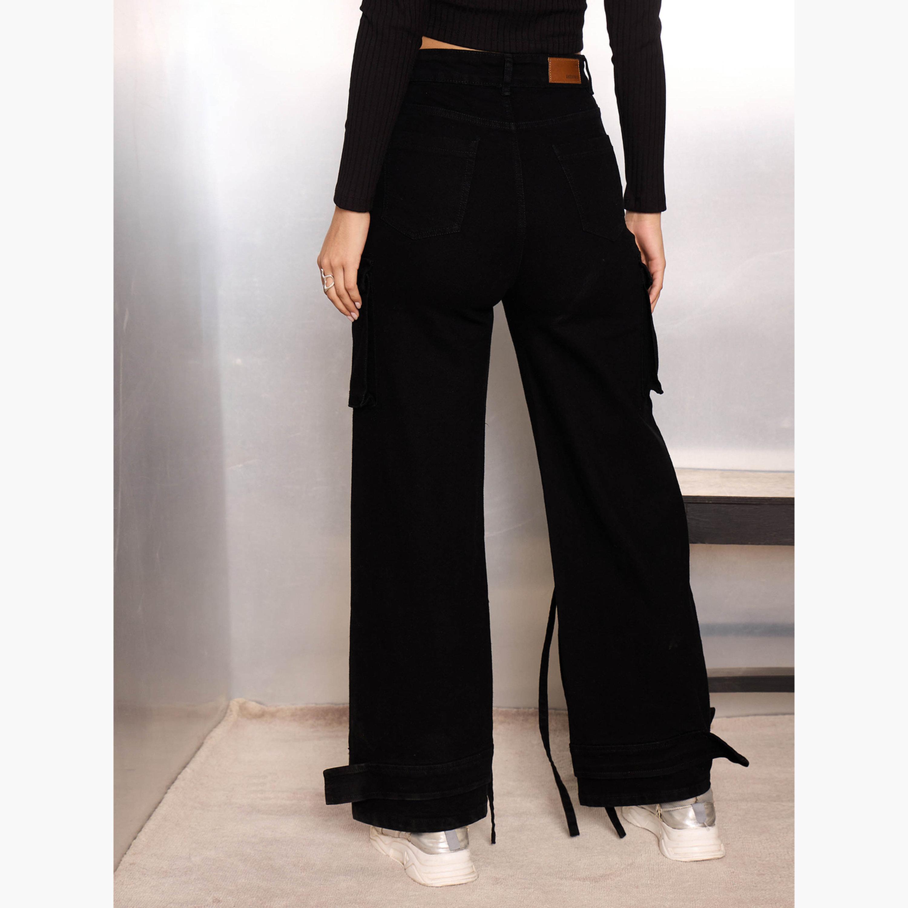 Sassafras Women Black Multi Pocket Cargo Jeans-women-clothing-bottoms-jeans-image-5