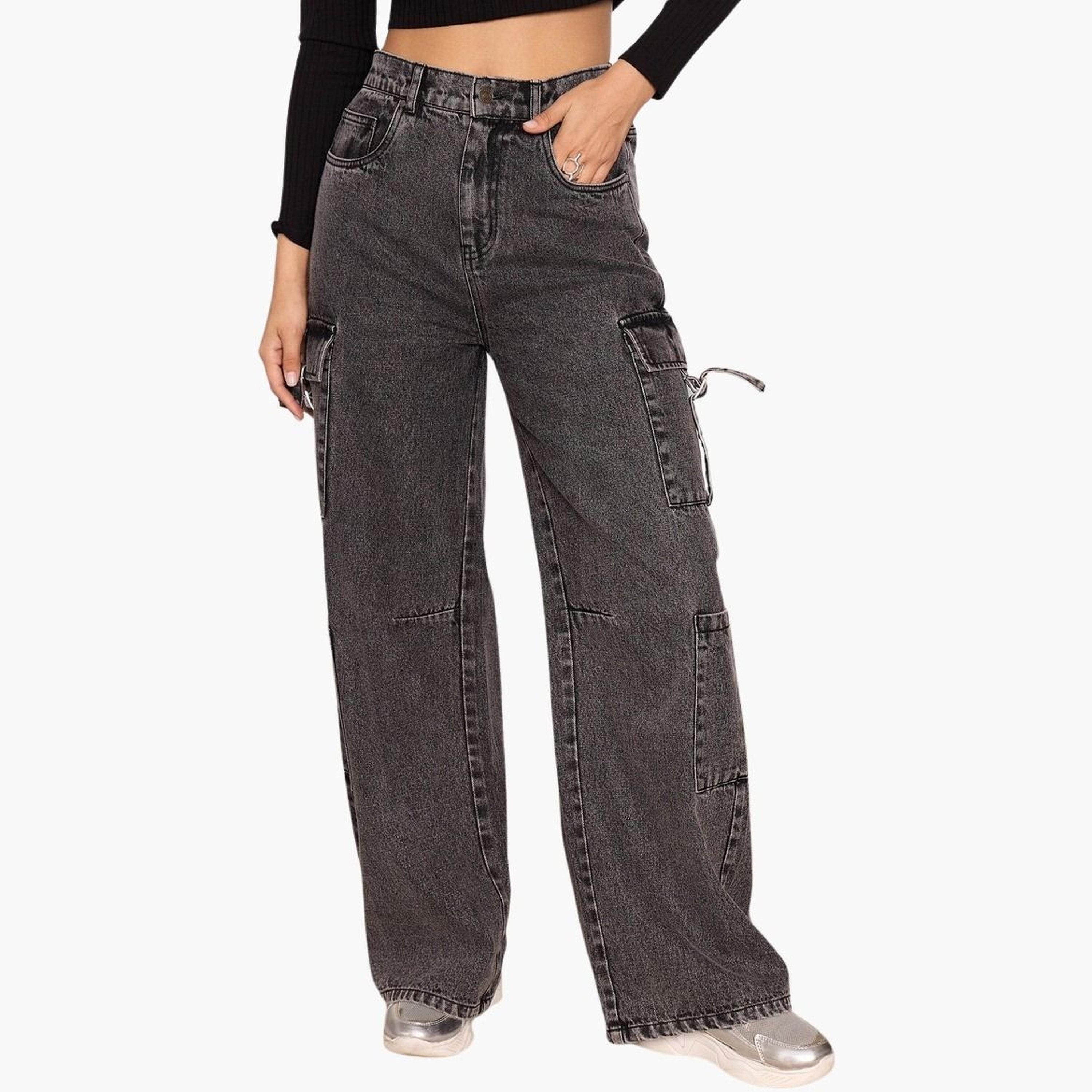 ساسافراس - بنطال جينز رمادي مغسول للنساء-women-clothing-bottoms-jeans-image-1