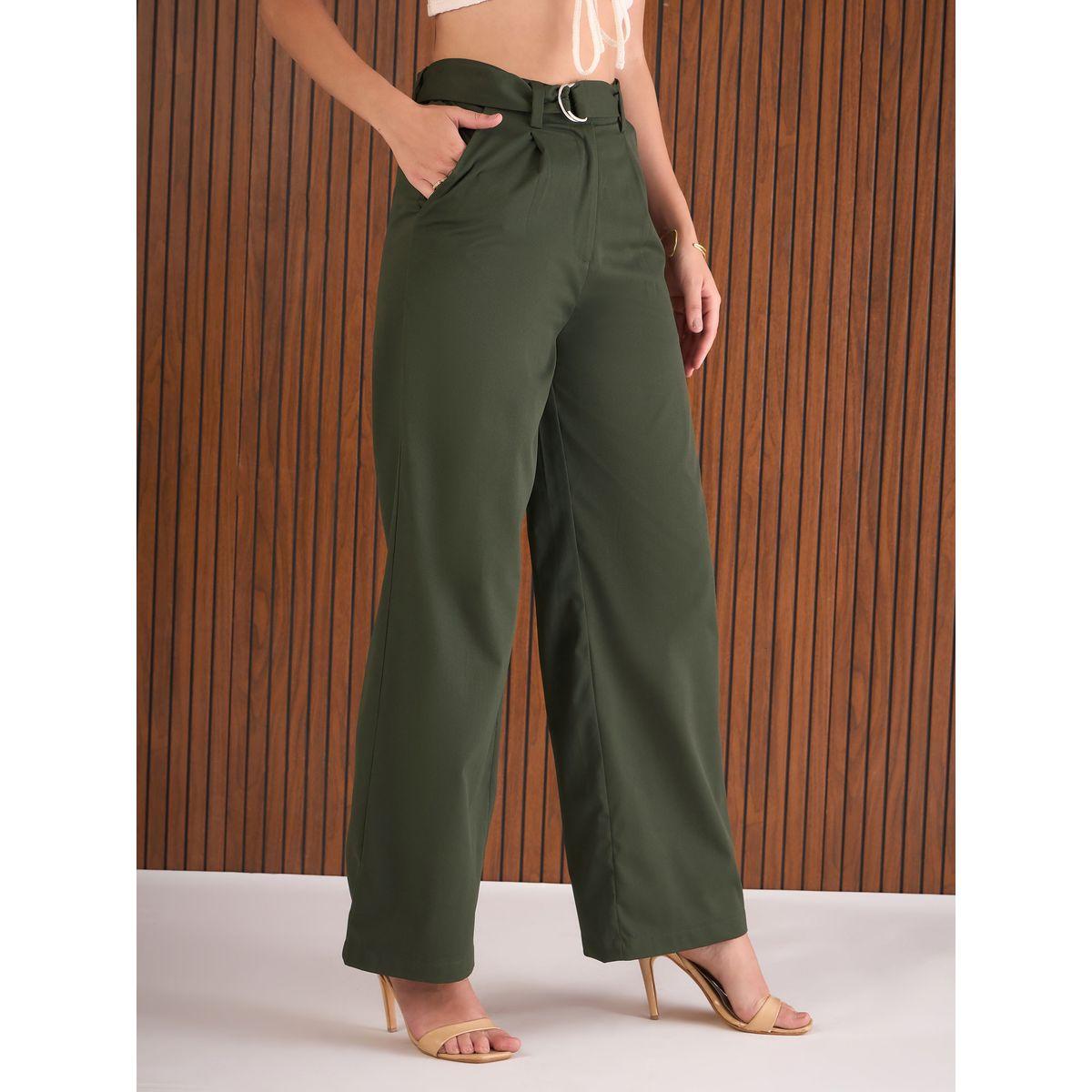 بنطال بقصة أرجل مستقيمة مع تفاصيل كسرات-women-clothing-bottoms-trousers-image-5