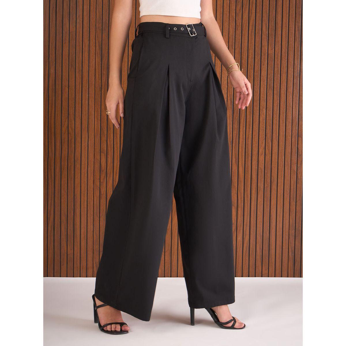 بنطال بقصة أرجل واسعة مع تفاصيل حزام-women-clothing-bottoms-trousers-image-3