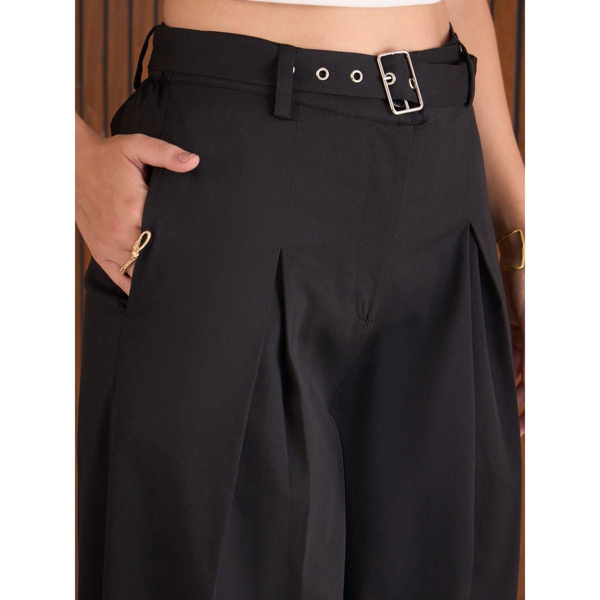 بنطال بقصة أرجل واسعة مع تفاصيل حزام-women-clothing-bottoms-trousers-image-4