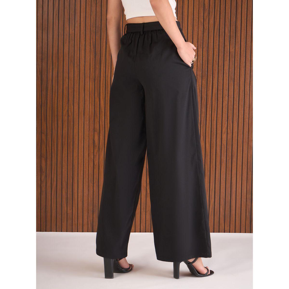 بنطال بقصة أرجل واسعة مع تفاصيل حزام-women-clothing-bottoms-trousers-image-5