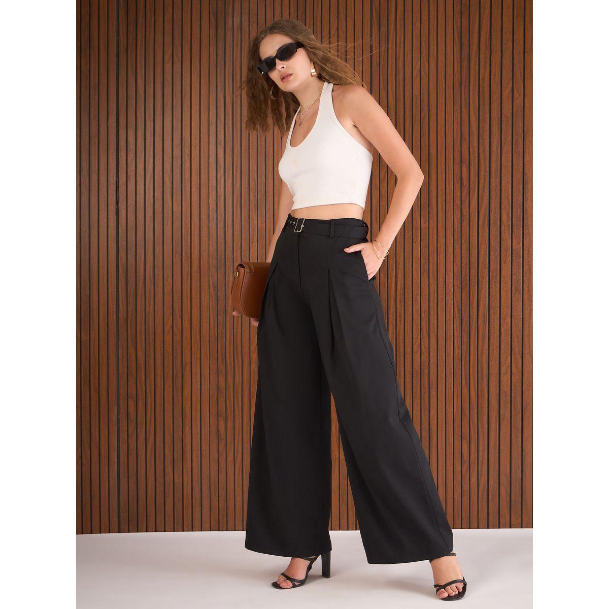 بنطال بقصة أرجل واسعة مع تفاصيل حزام-women-clothing-bottoms-trousers-image-6