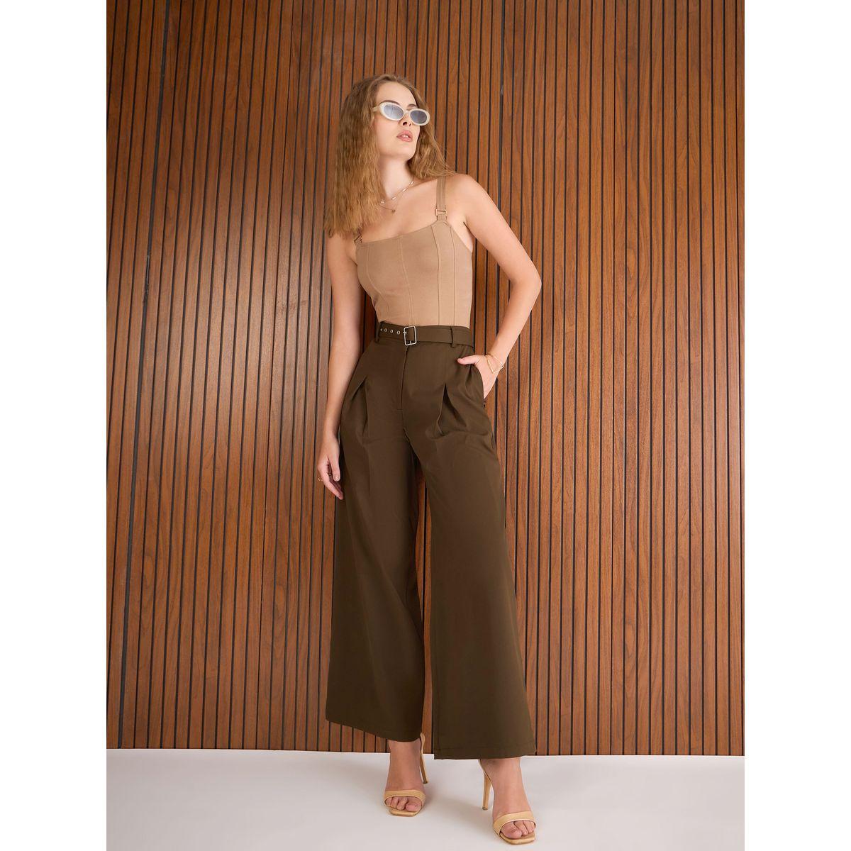 بنطال بقصة أرجل واسعة مع تفاصيل حزام-women-clothing-bottoms-trousers-image-2