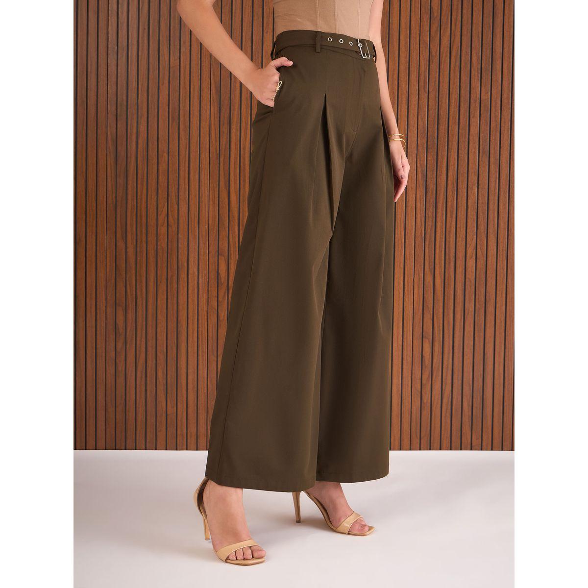 بنطال بقصة أرجل واسعة مع تفاصيل حزام-women-clothing-bottoms-trousers-image-3