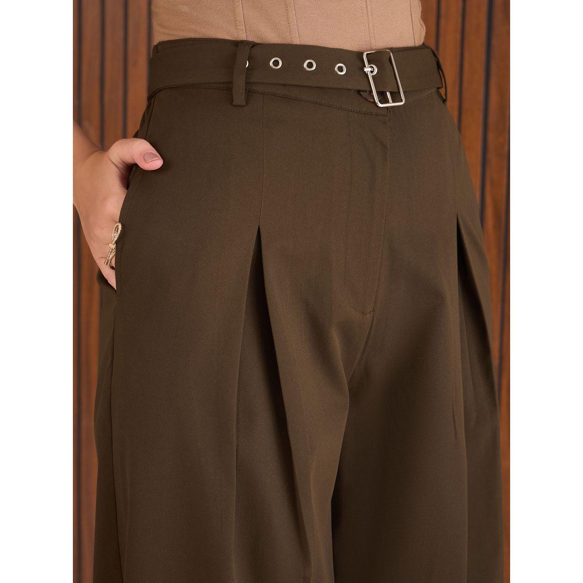 بنطال بقصة أرجل واسعة مع تفاصيل حزام-women-clothing-bottoms-trousers-image-4