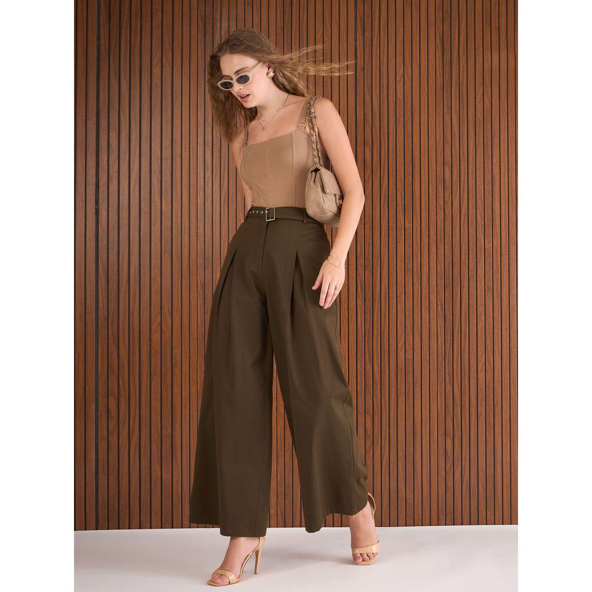 بنطال بقصة أرجل واسعة مع تفاصيل حزام-women-clothing-bottoms-trousers-image-6