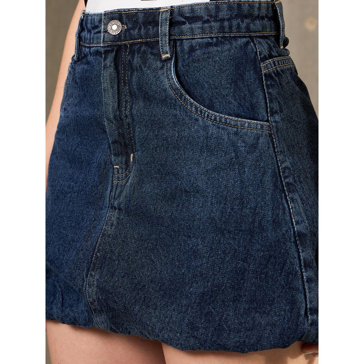 تنورة قصيرة بنسيج دنيم مشطوف-women-clothing-bottoms-skirts-image-4
