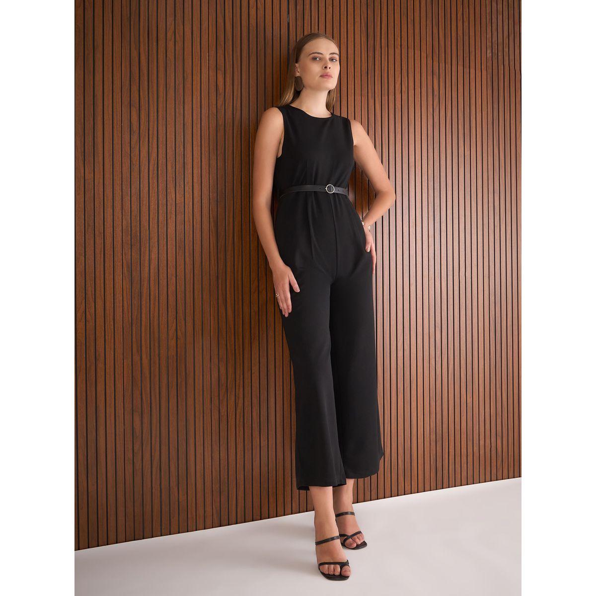 جمبسوت بقصة أرجل مستقيمة مع حزام خصر-women-clothing-jumpsuits-image-2
