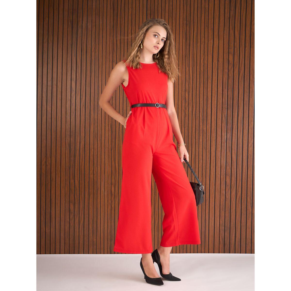 جمبسوت بقصة أرجل مستقيمة مع حزام خصر-women-clothing-jumpsuits-image-2