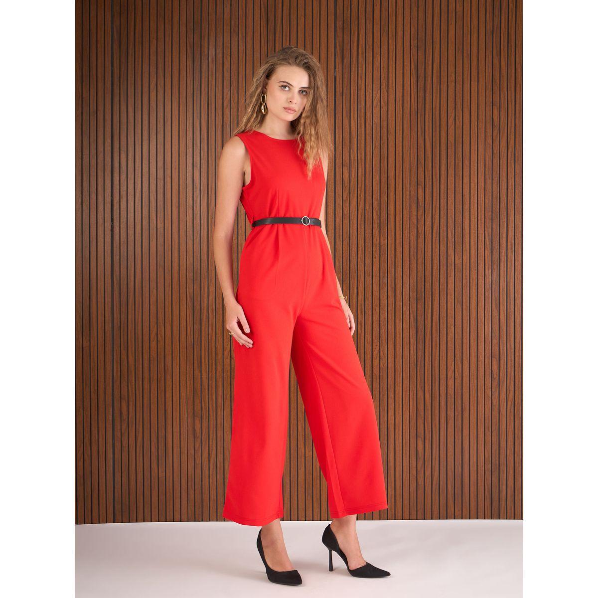 جمبسوت بقصة أرجل مستقيمة مع حزام خصر-women-clothing-jumpsuits-image-3