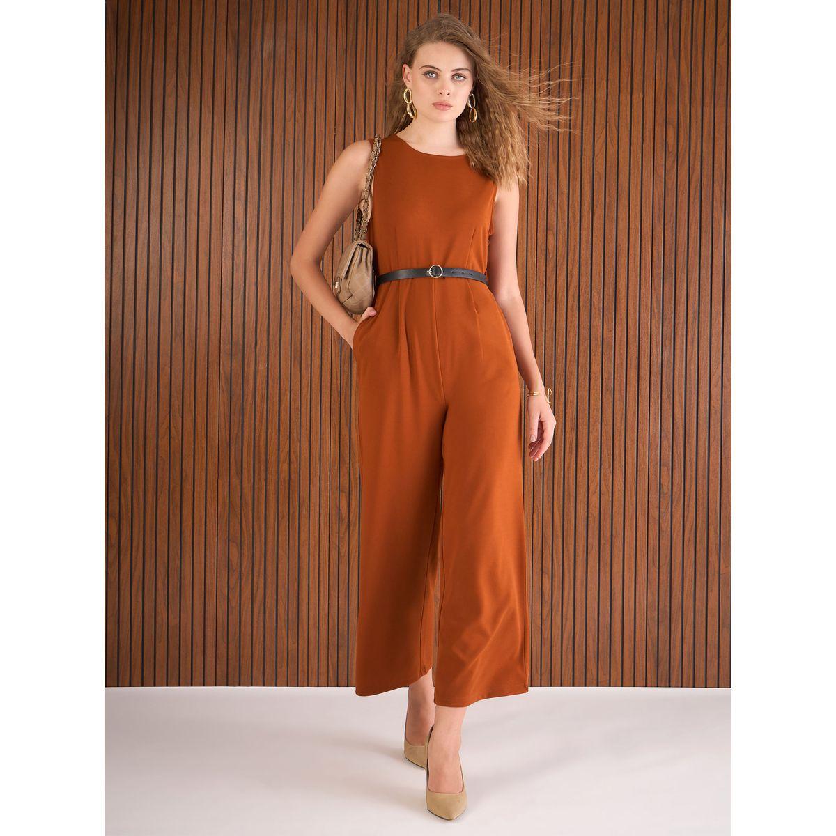 جمبسوت بقصة أرجل مستقيمة مع حزام خصر-women-clothing-jumpsuits-image-1