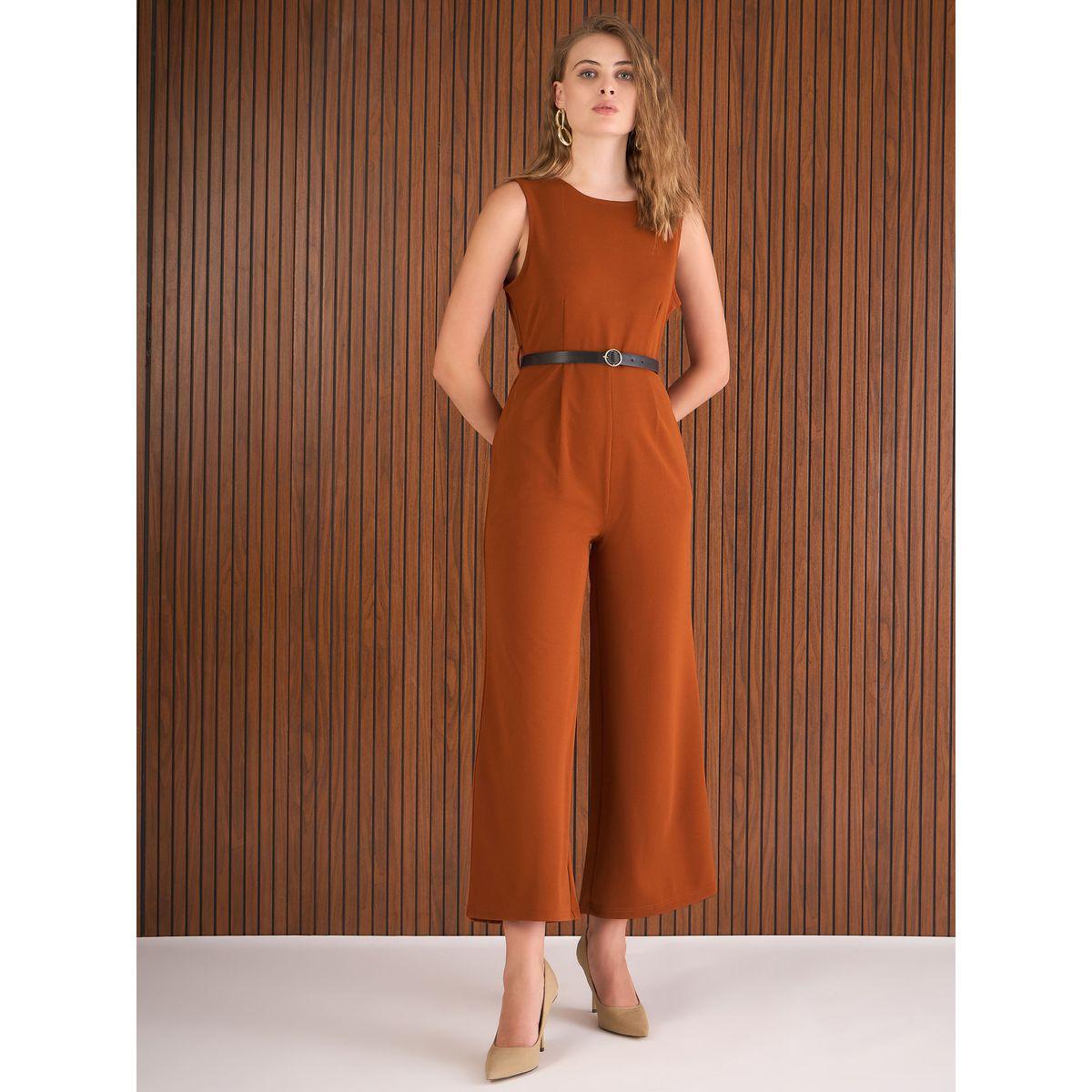 Sassafras Rust Straight Leg Belted Jumpsuit-women-clothing-jumpsuits-image-6