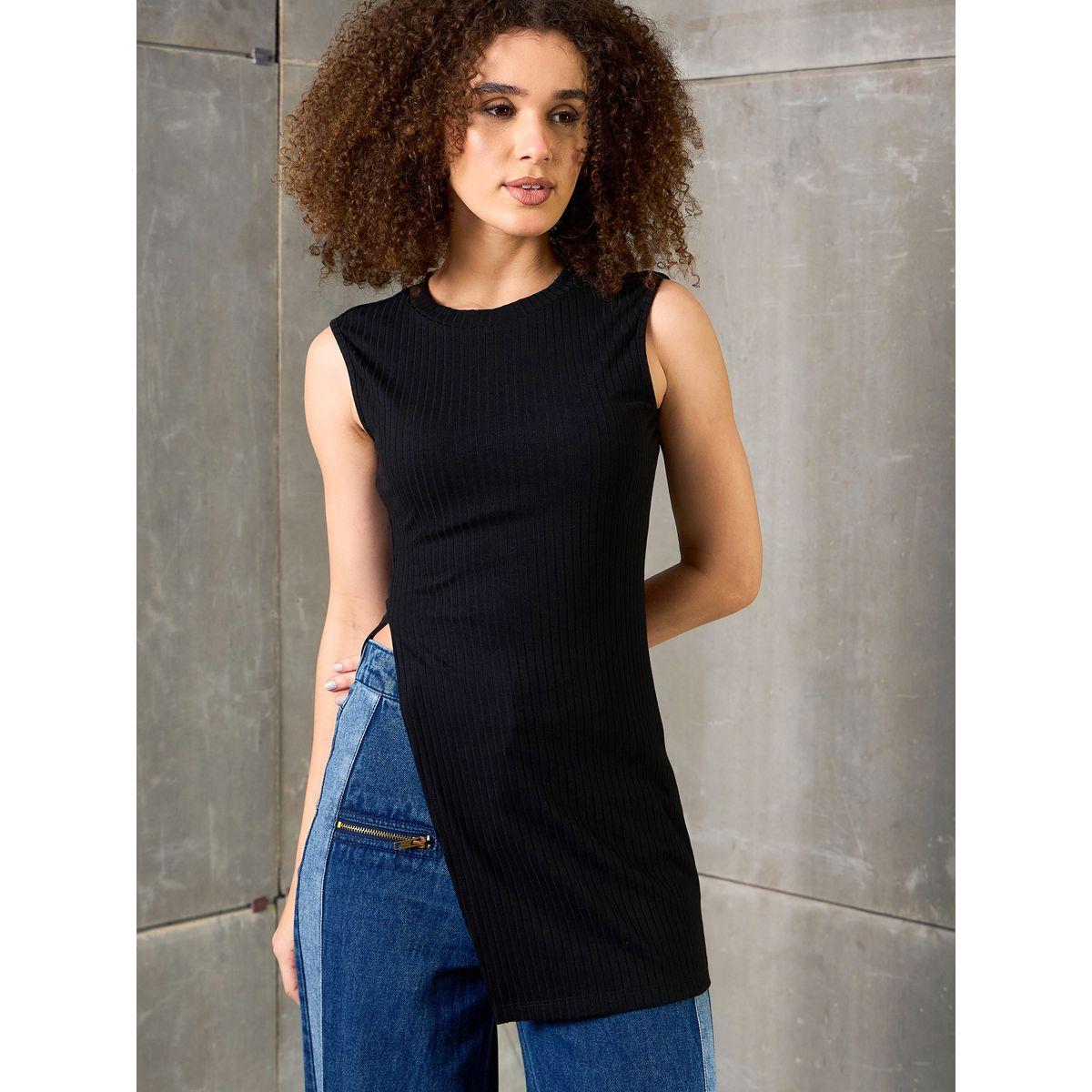 بلوزة بدون أكمام مع تفاصيل شق جانبي-women-clothing-shirtsandblouses-blouses-image-6