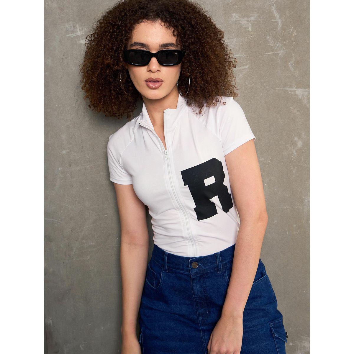 تيشيرت مُطبع بتفاصيل سحاب-women-clothing-tshirts-image-1