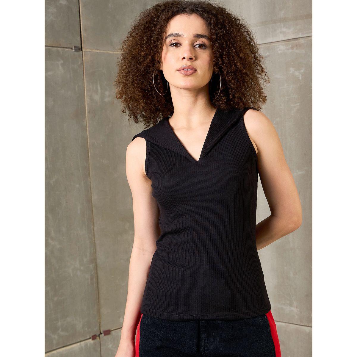 بلوزة محبوكة بتفاصيل مُضلعة-women-clothing-tshirts-image-6