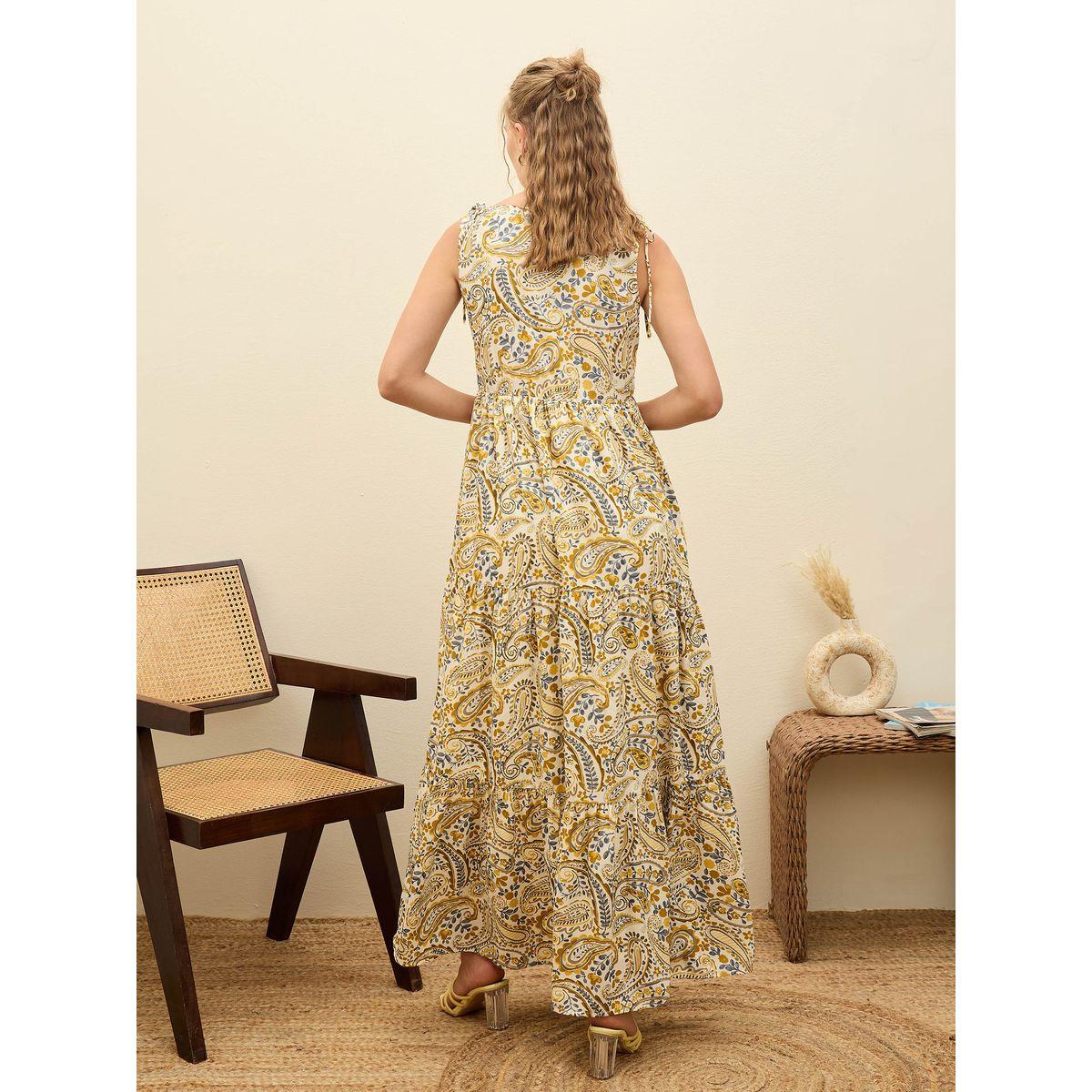 فستان طويل بطبعة بيزلي مع كسرات-women-clothing-dresses-image-5
