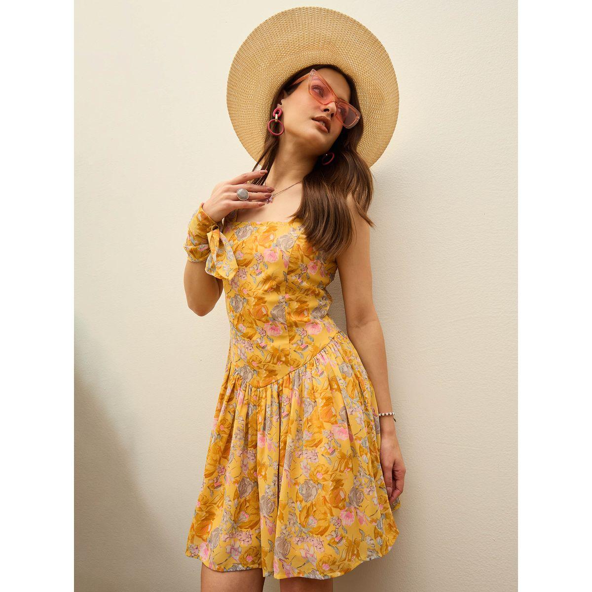 Sassafras Floral Print Square Neck Mini Dress-women-clothing-dresses-image-7