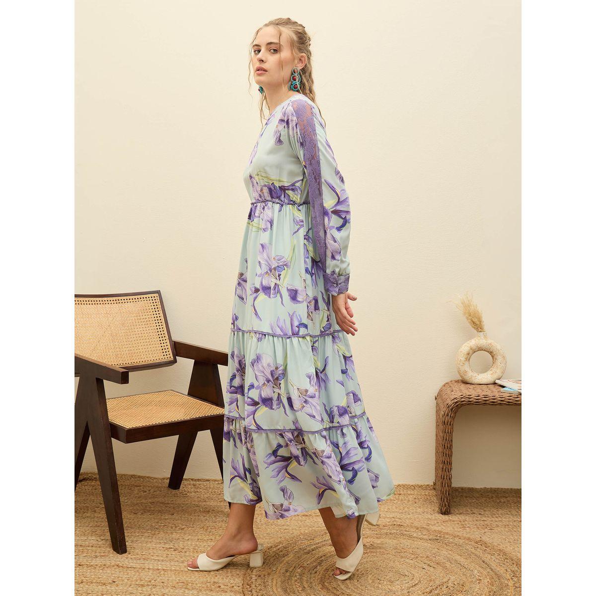 Sassafras Green Floral Lace Insert Tiered Maxi Dress-women-clothing-dresses-image-3