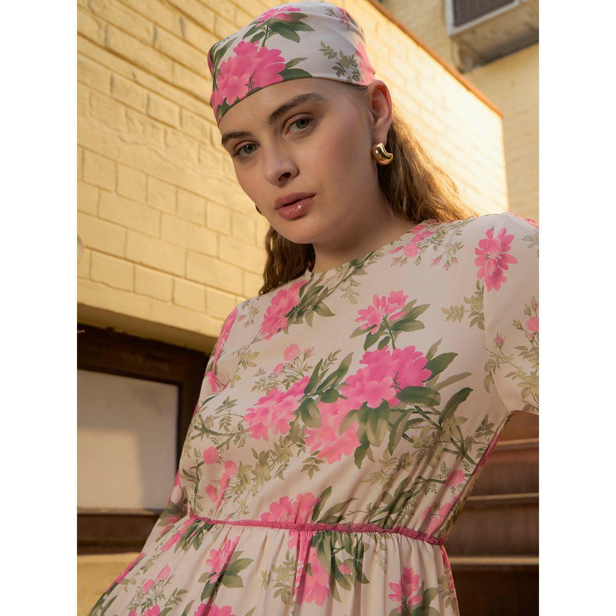 فستان طويل بتفاصيل زهور دانتيل مع كسرات-women-clothing-dresses-image-4
