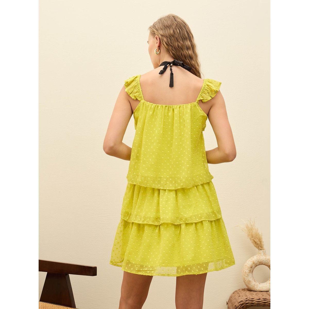 Sassafras Green Dobby Ruffle Layered Mini Dress-women-clothing-dresses-image-5